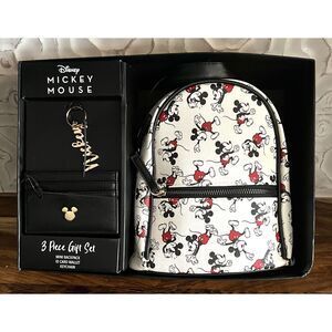 Disney 3 Piece Set - Mini Backpack, Id Card and Keychain New